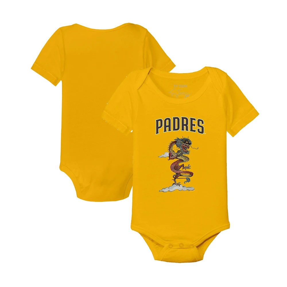 Infant Tiny Turnip Gold San Diego Padres 2024 Year of the Dragon Bodysuit