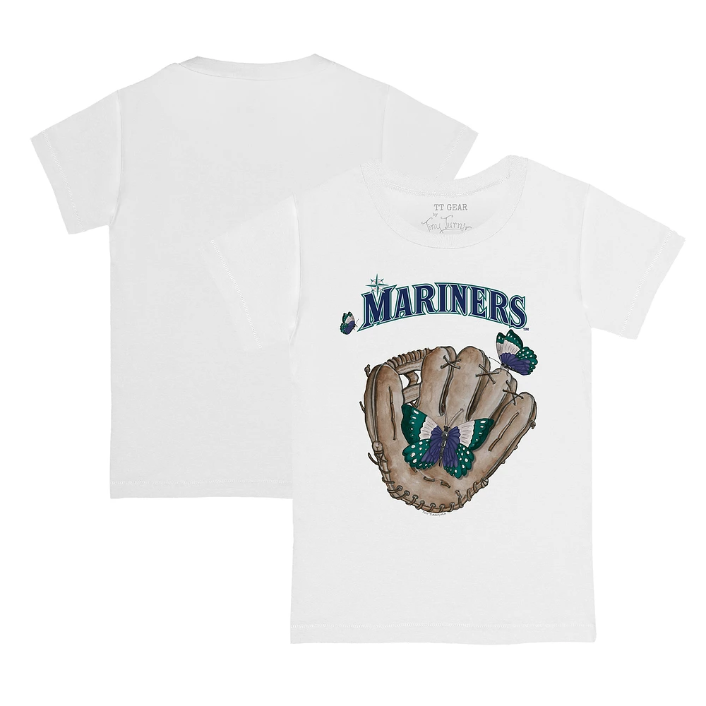 Toddler Tiny Turnip White Seattle Mariners Butterfly Glove T-Shirt