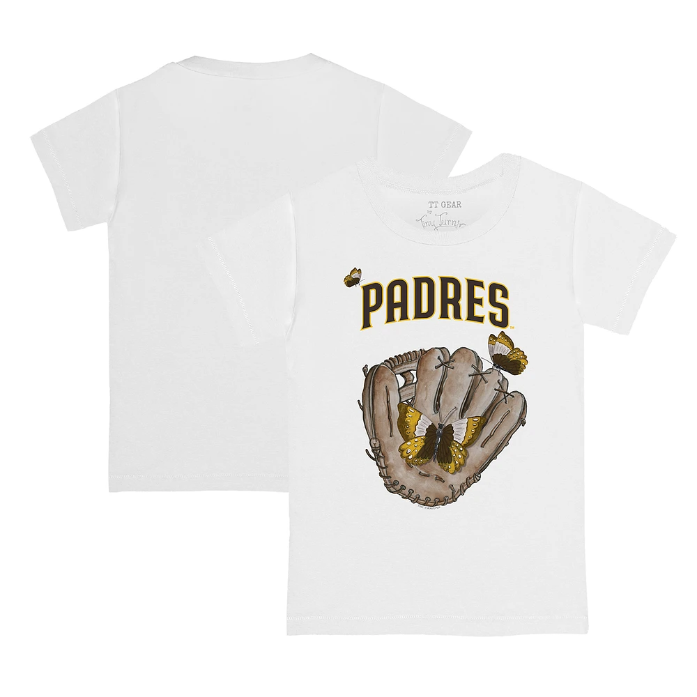 Toddler Tiny Turnip White San Diego Padres Butterfly Glove T-Shirt