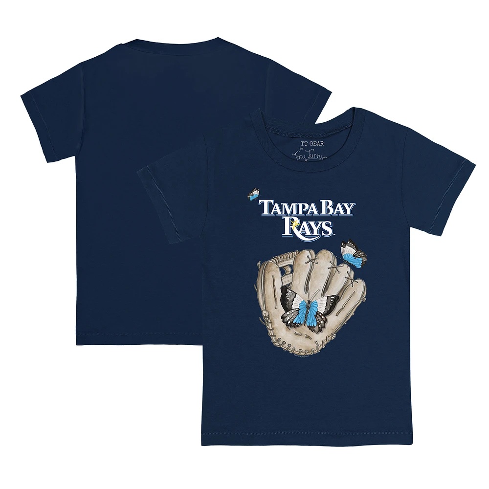 Toddler Tiny Turnip Navy Tampa Bay Rays Butterfly Glove T-Shirt
