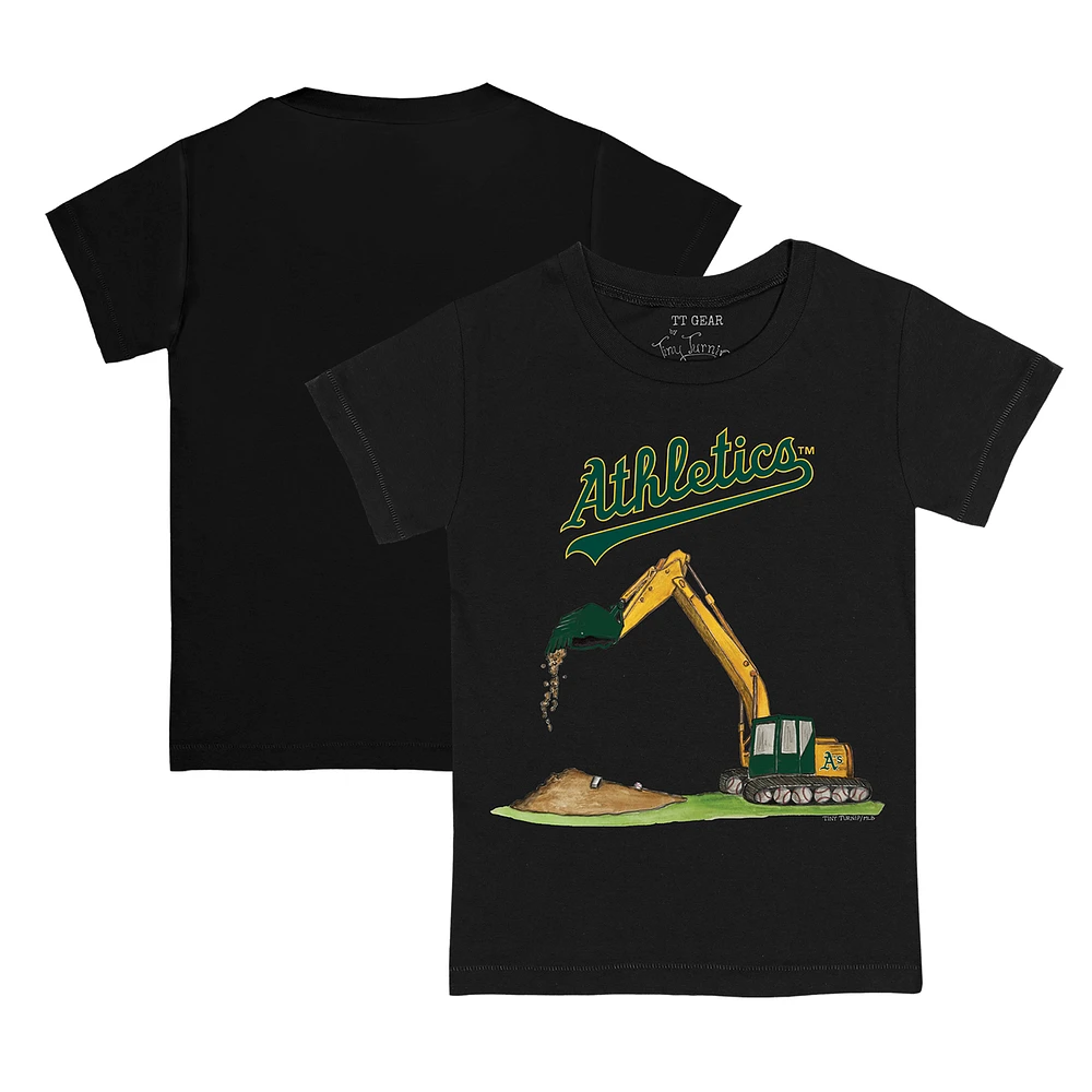 Toddler Tiny Turnip Black Athletics Excavator T-Shirt