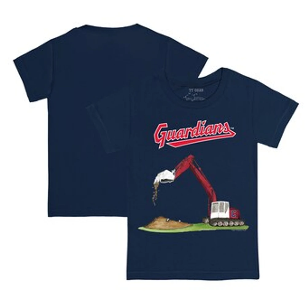 Toddler Tiny Turnip Navy Cleveland Guardians Excavator T-Shirt