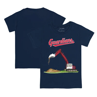 Toddler Tiny Turnip Navy Cleveland Guardians Excavator T-Shirt