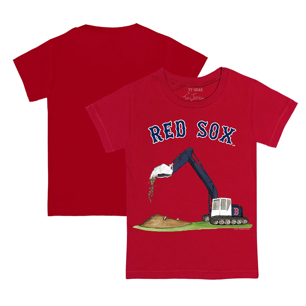 Toddler Tiny Turnip Red Boston Sox Excavator T-Shirt