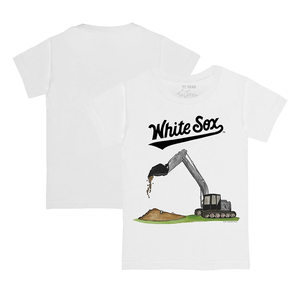 Toddler Tiny Turnip White Chicago Sox Excavator T-Shirt