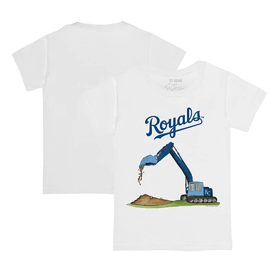 Toddler Tiny Turnip White Kansas City Royals Excavator T-Shirt
