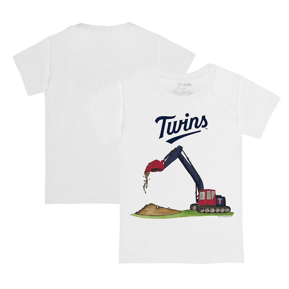 Toddler Tiny Turnip White Minnesota Twins Excavator T-Shirt