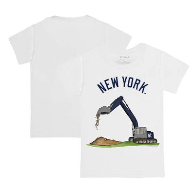 Toddler Tiny Turnip White New York Yankees Excavator T-Shirt
