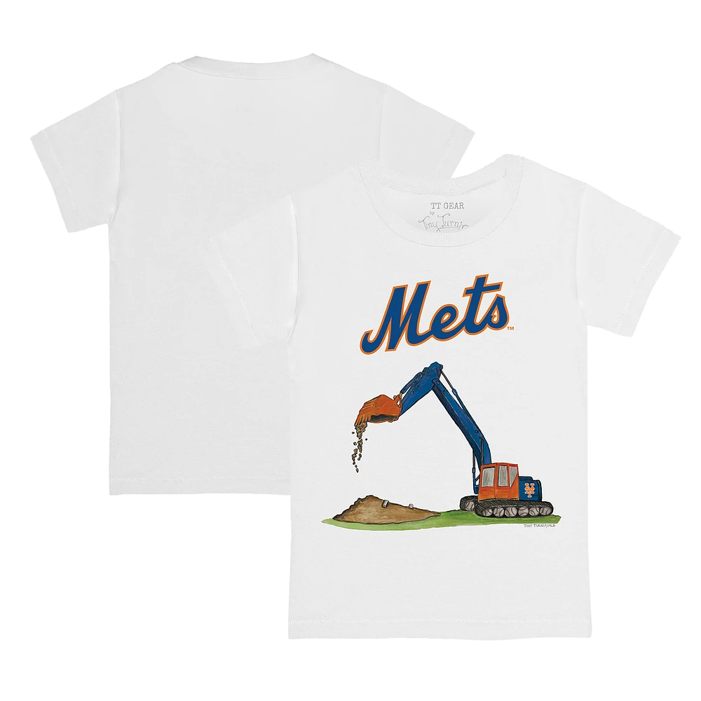 Toddler Tiny Turnip White New York Mets Excavator T-Shirt