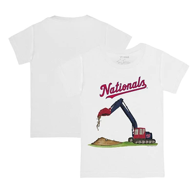 Toddler Tiny Turnip White Washington Nationals Excavator T-Shirt