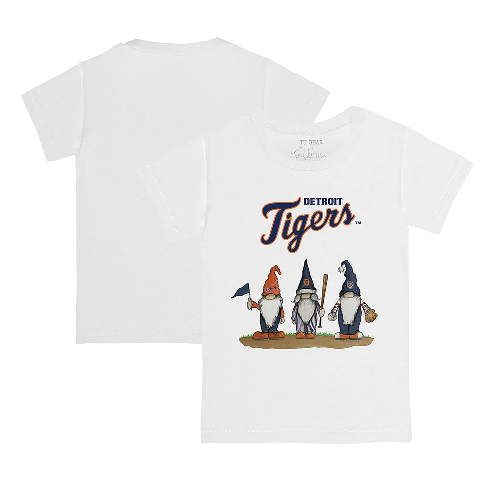 Toddler Tiny Turnip White Detroit Tigers Gnomes T-Shirt