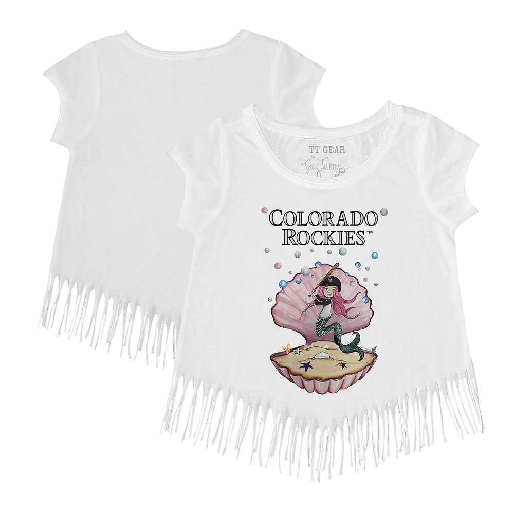 Girls Toddler Tiny Turnip Colorado Rockies Mermaid Fringe T-Shirt