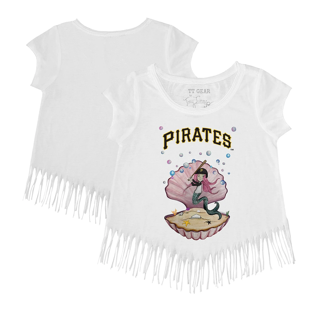 Girls Toddler Tiny Turnip Pittsburgh Pirates Mermaid Fringe T-Shirt