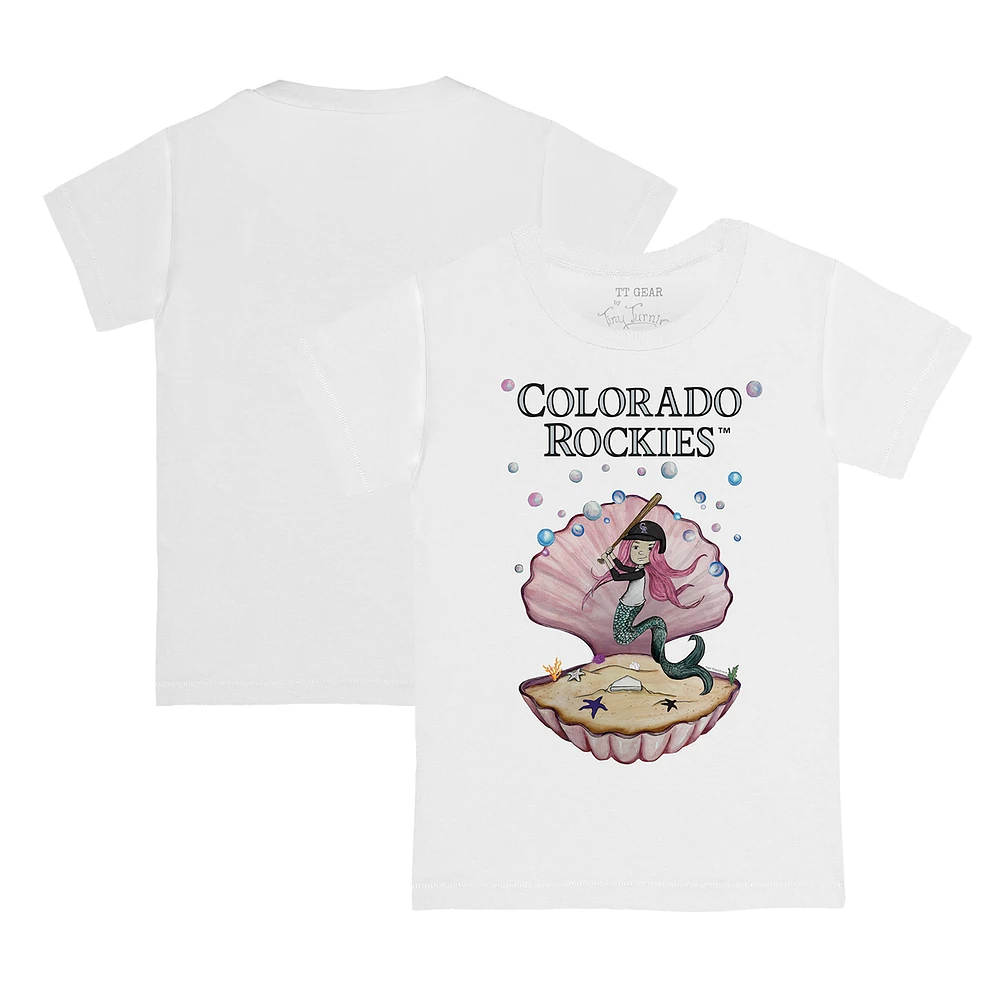 Toddler Tiny Turnip White Colorado Rockies Mermaid T-Shirt