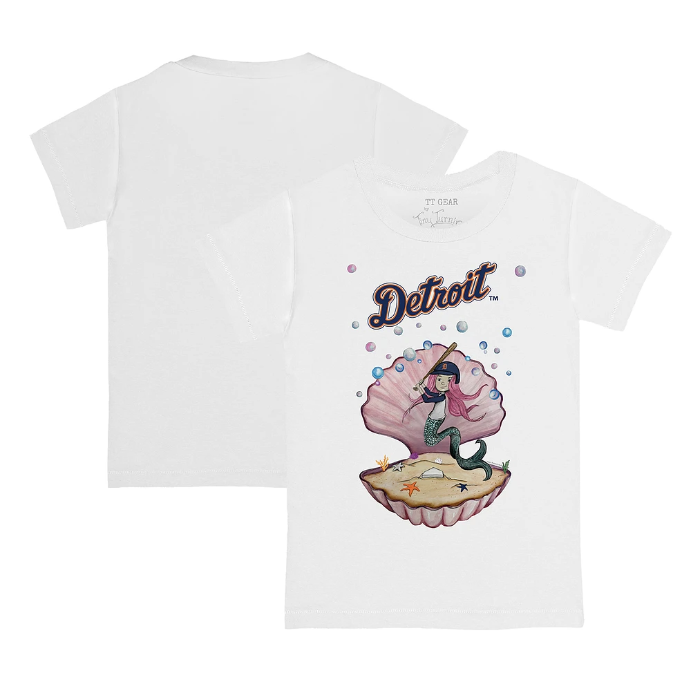 Toddler Tiny Turnip White Detroit Tigers Mermaid T-Shirt
