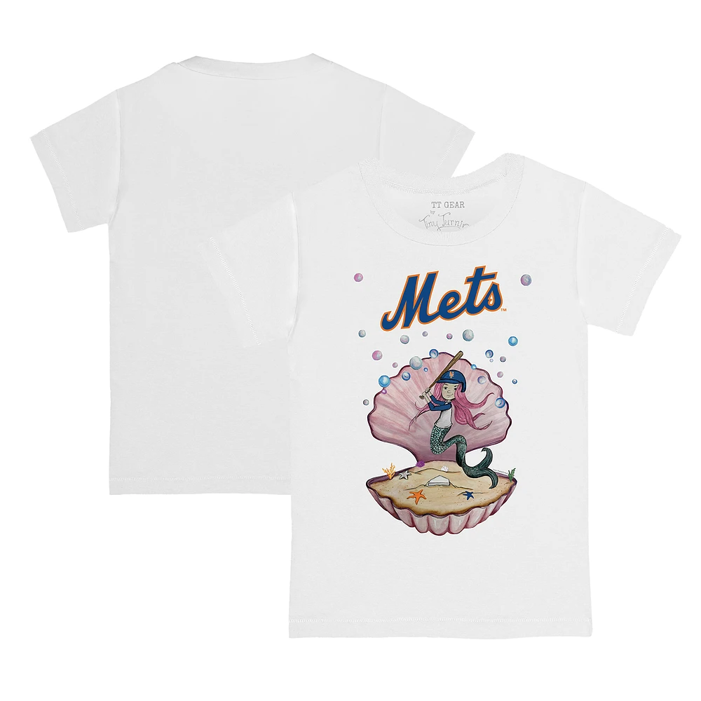 Toddler Tiny Turnip White New York Mets Mermaid T-Shirt