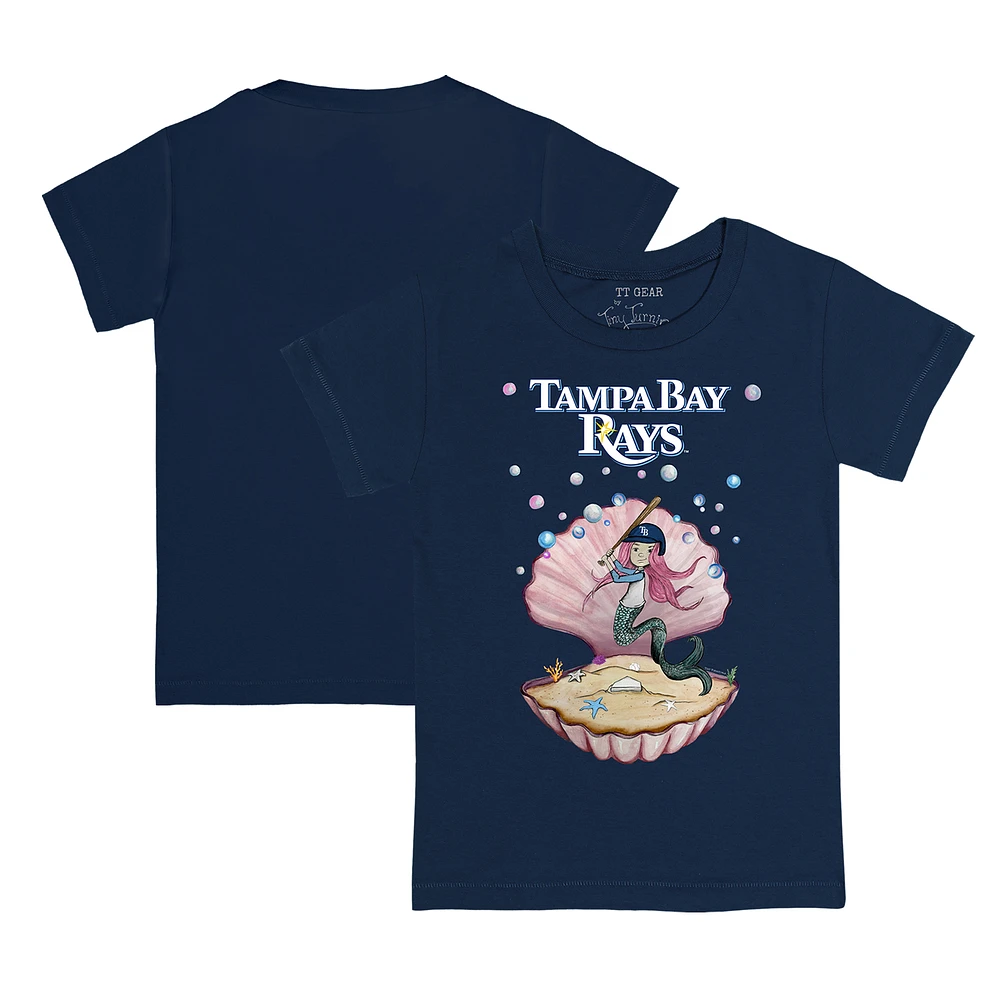 Toddler Tiny Turnip Navy Tampa Bay Rays Mermaid T-Shirt