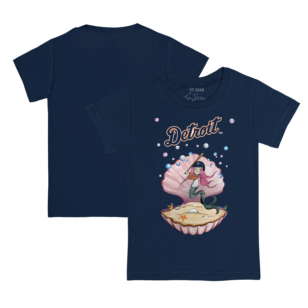Toddler Tiny Turnip Navy Detroit Tigers Mermaid T-Shirt