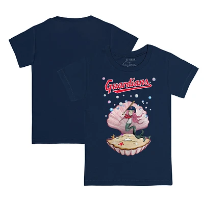 Toddler Tiny Turnip Navy Cleveland Guardians Mermaid T-Shirt