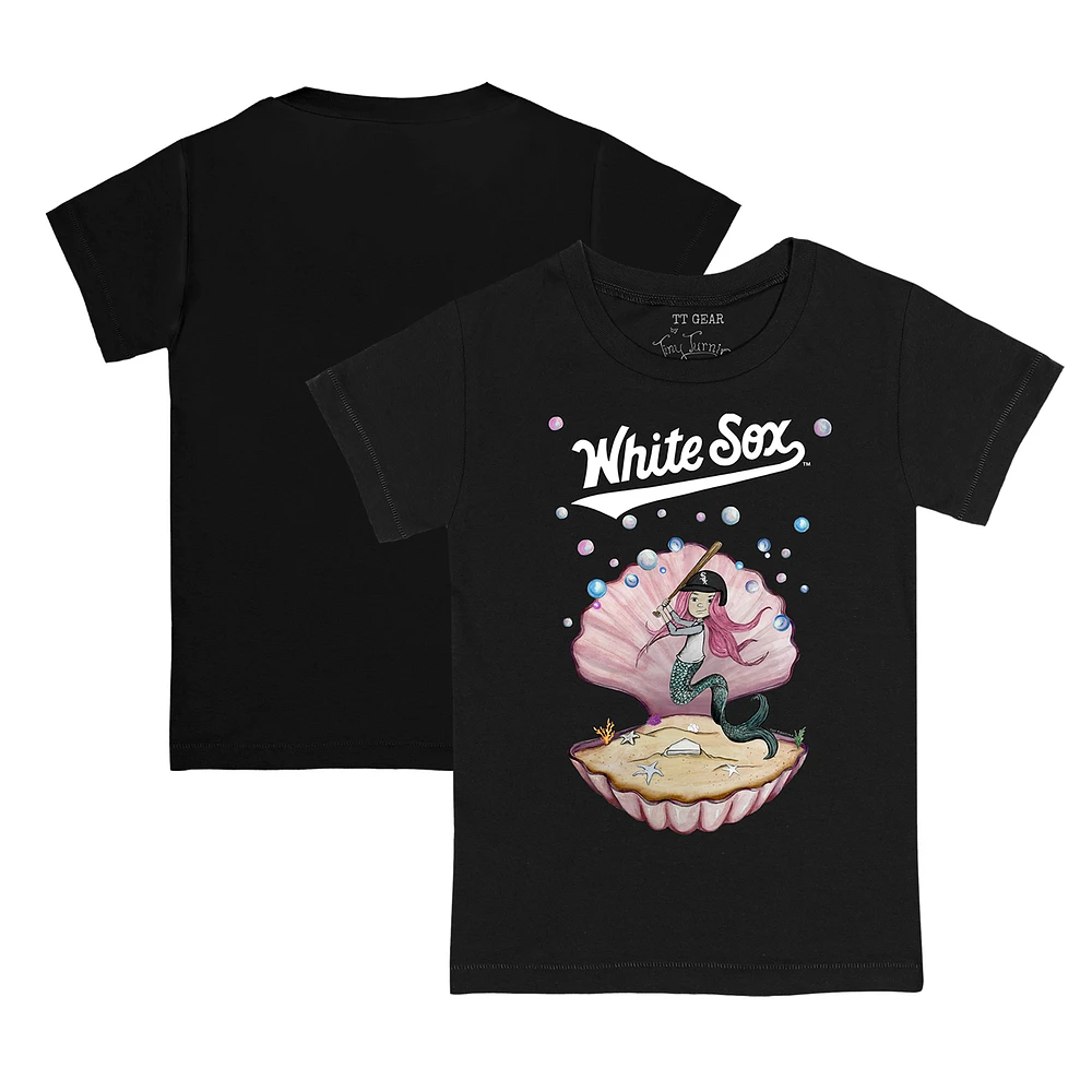 Toddler Tiny Turnip Black Chicago White Sox Mermaid T-Shirt