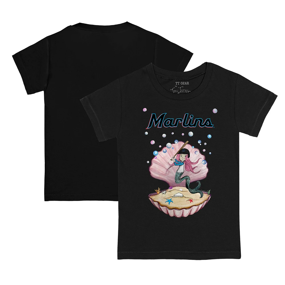 Toddler Tiny Turnip Black Miami Marlins Mermaid T-Shirt
