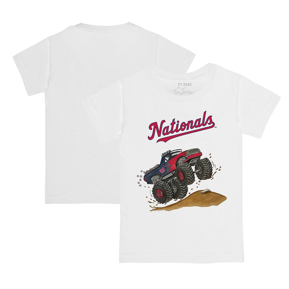 Toddler Tiny Turnip White Washington Nationals Monster Truck T-Shirt