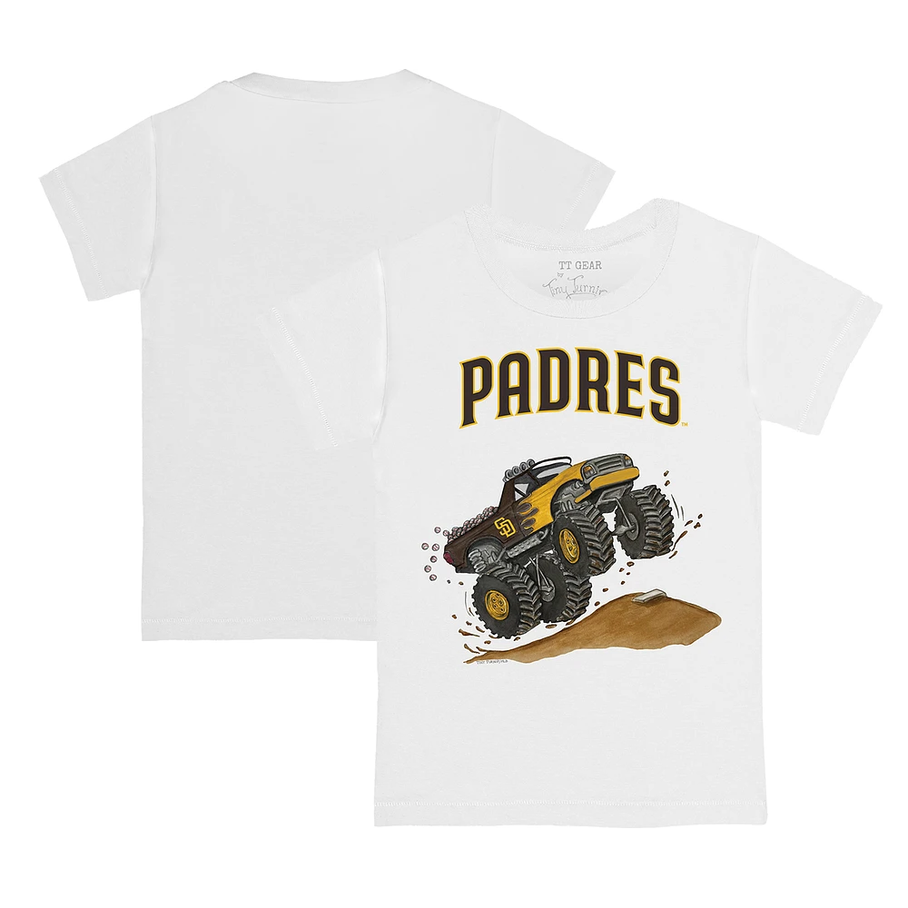 Toddler Tiny Turnip White San Diego Padres Monster Truck T-Shirt