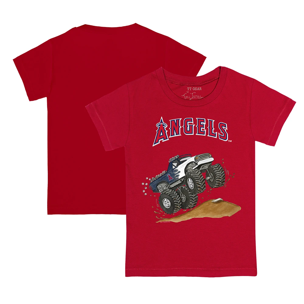 Toddler Tiny Turnip Red Los Angeles Angels Monster Truck T-Shirt