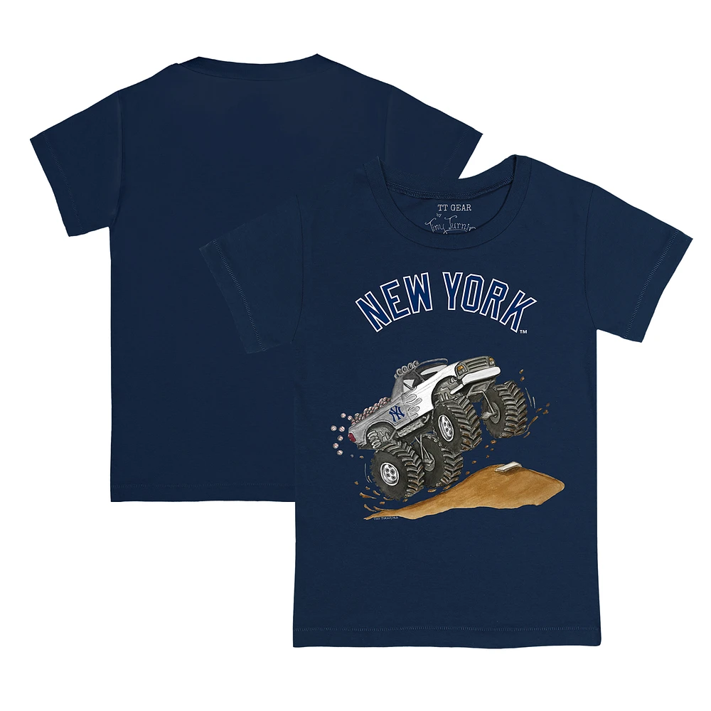 Toddler Tiny Turnip Navy New York Yankees Monster Truck T-Shirt
