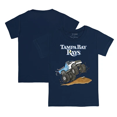 Toddler Tiny Turnip Navy Tampa Bay Rays Monster Truck T-Shirt