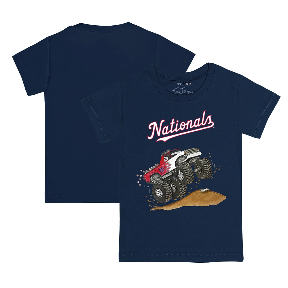 Toddler Tiny Turnip Navy Washington Nationals Monster Truck T-Shirt