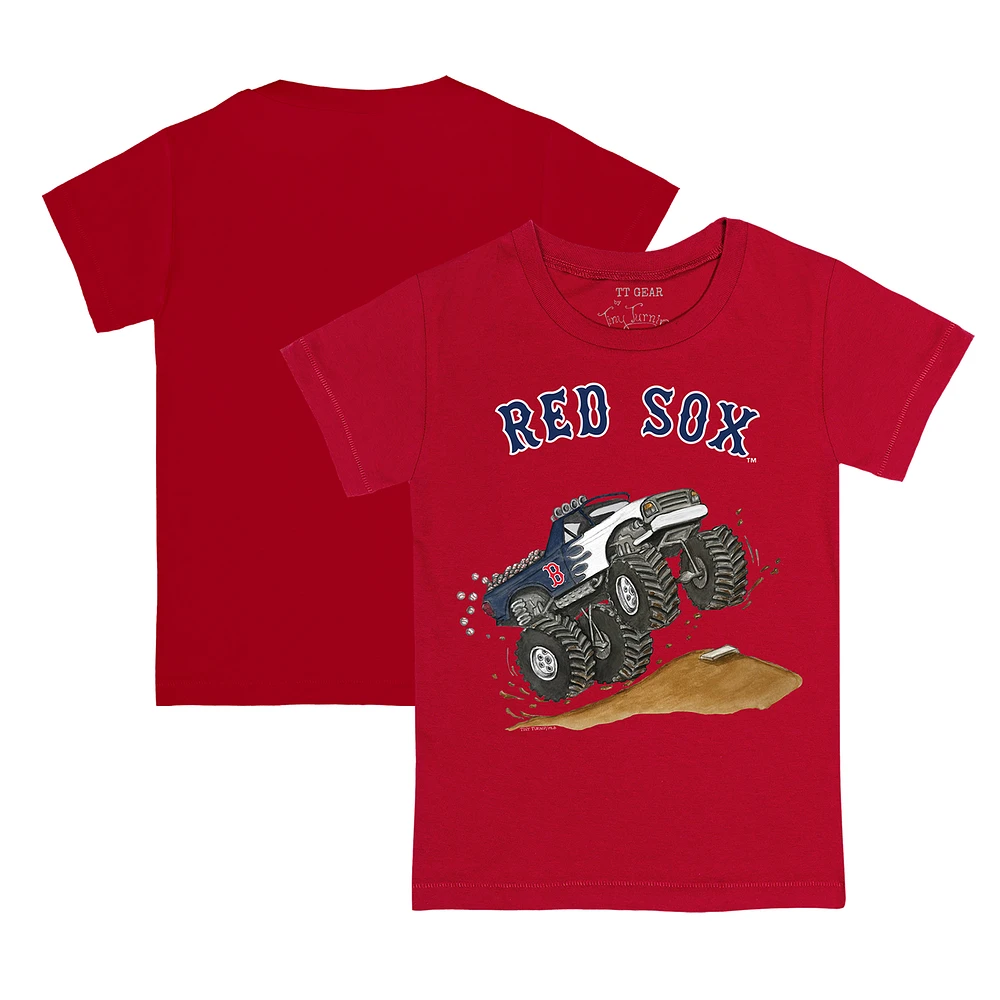 Toddler Tiny Turnip Red Boston Sox Monster Truck T-Shirt