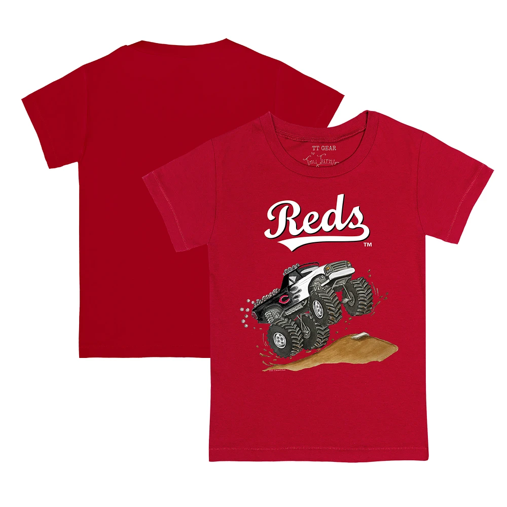 Toddler Tiny Turnip Red Cincinnati Reds Monster Truck T-Shirt