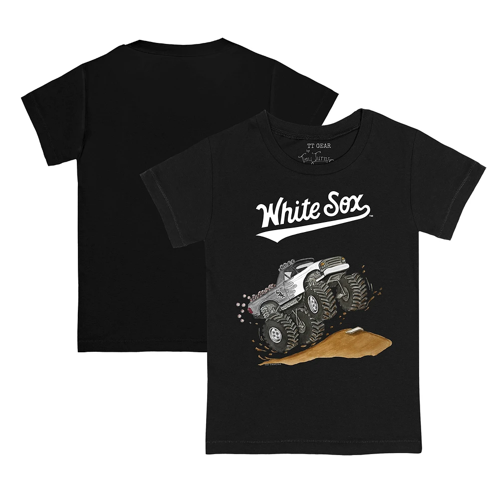 Toddler Tiny Turnip Black Chicago White Sox Monster Truck T-Shirt