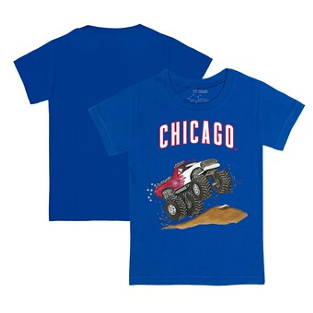 Toddler Tiny Turnip Royal Chicago Cubs Monster Truck T-Shirt