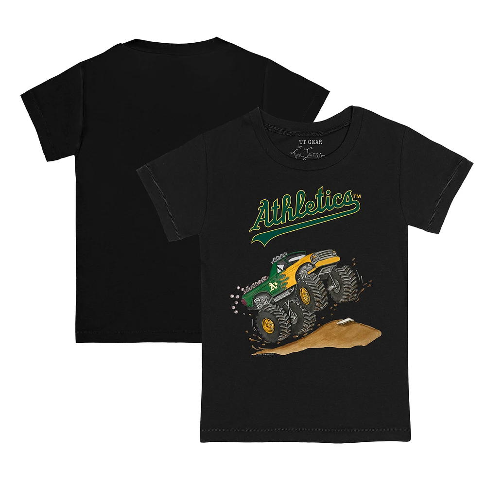 Toddler Tiny Turnip Black Athletics Monster Truck T-Shirt