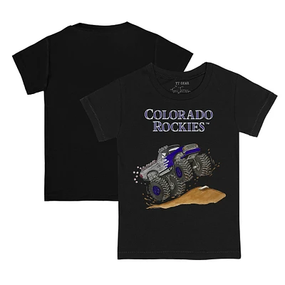 Toddler Tiny Turnip Black Colorado Rockies Monster Truck T-Shirt