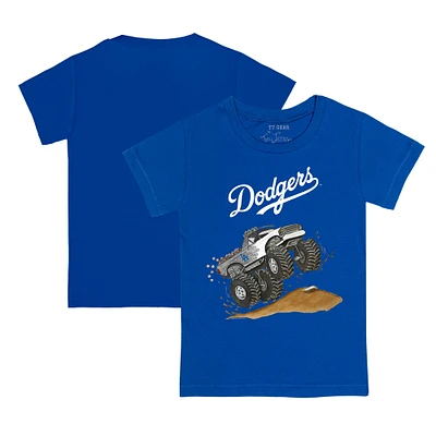 Toddler Tiny Turnip Royal Los Angeles Dodgers Monster Truck T-Shirt