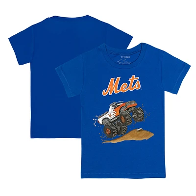 Toddler Tiny Turnip Royal New York Mets Monster Truck T-Shirt