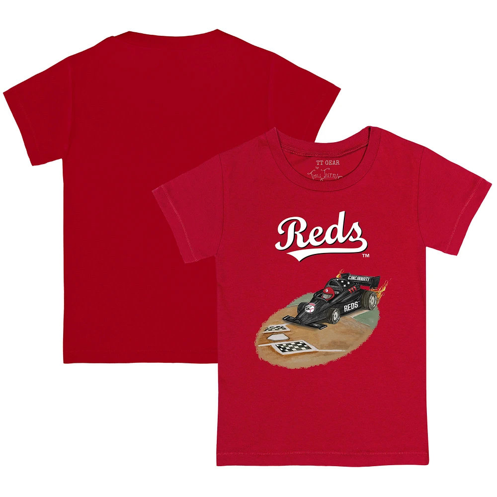 Toddler Tiny Turnip Red Cincinnati Reds Race Car T-Shirt