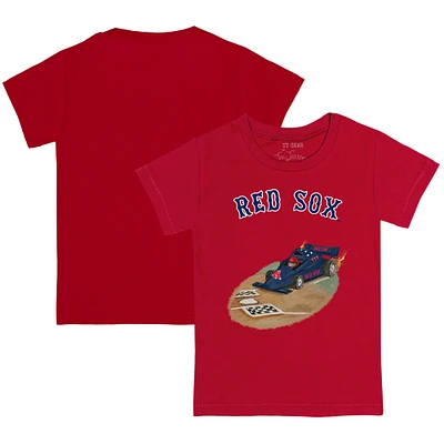Toddler Tiny Turnip Red Boston Sox Race Car T-Shirt
