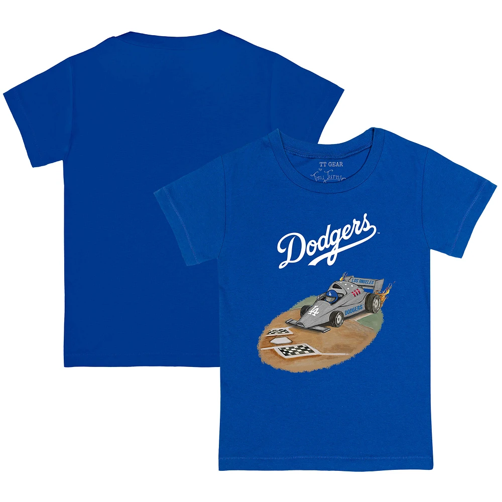 Toddler Tiny Turnip Royal Los Angeles Dodgers Race Car T-Shirt