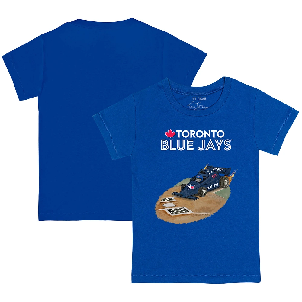 Toddler Tiny Turnip Royal Toronto Blue Jays Race Car T-Shirt