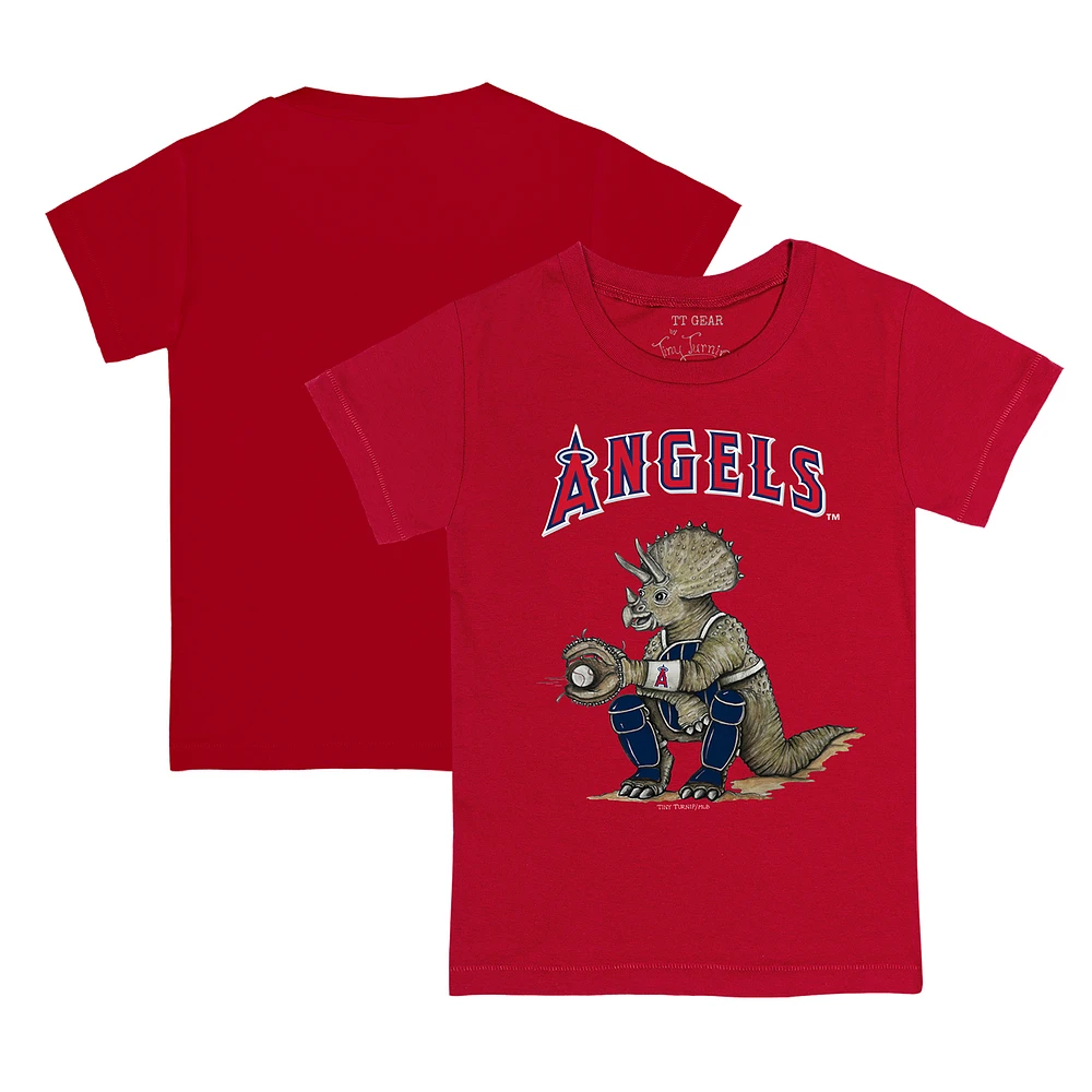 Toddler Tiny Turnip Red Los Angeles Angels Triceratops T-Shirt