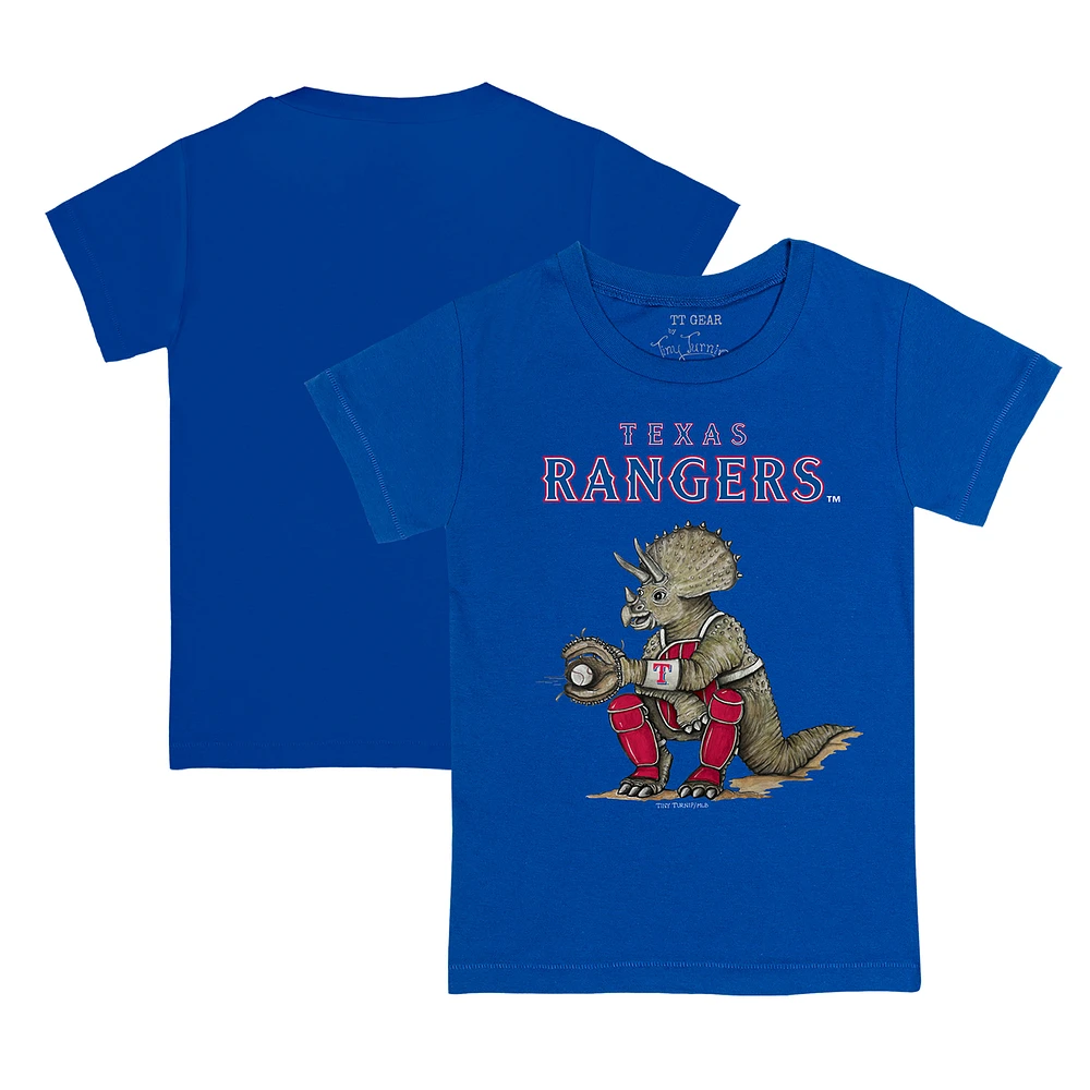 Toddler Tiny Turnip Royal Texas Rangers Triceratops T-Shirt