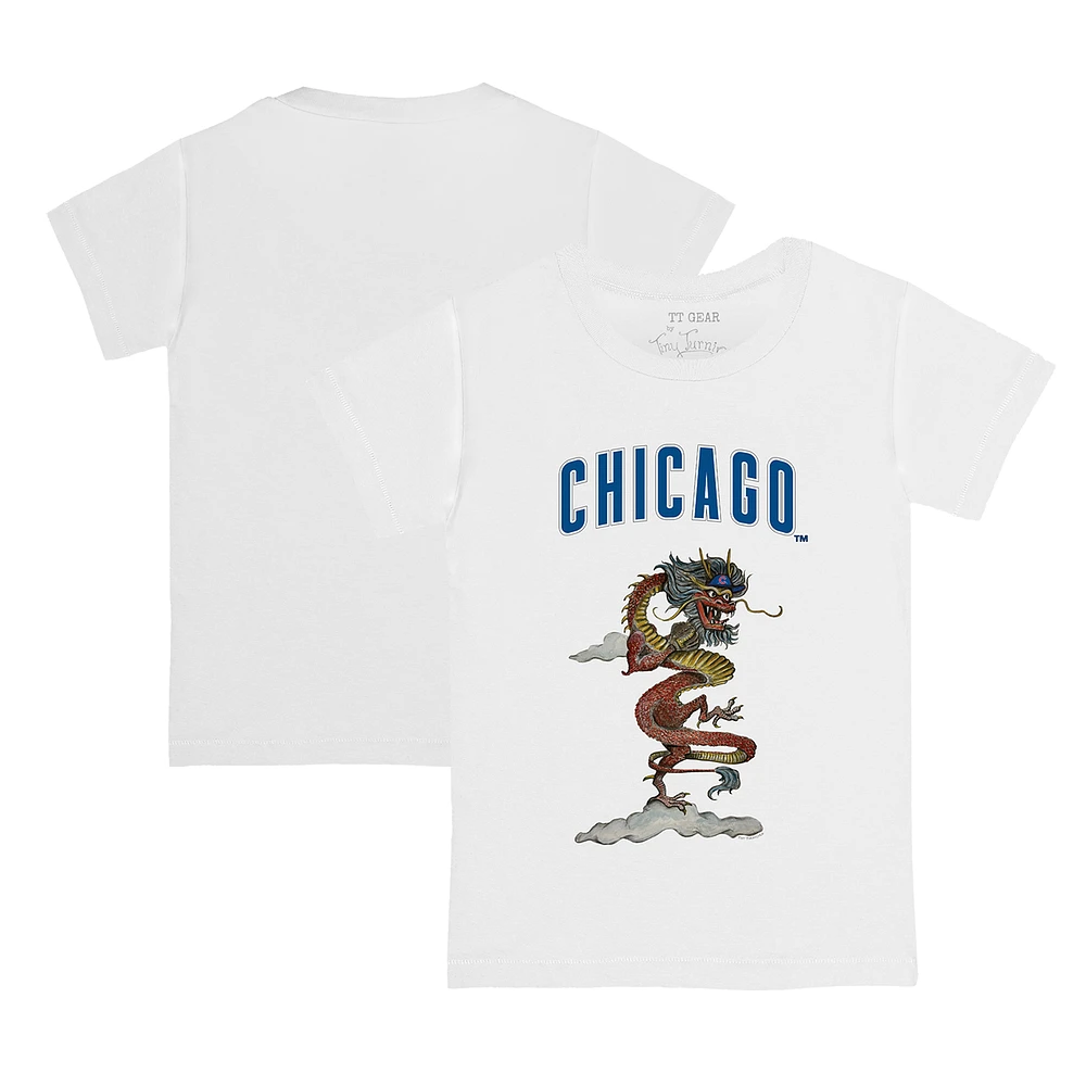 Toddler Tiny Turnip White Chicago Cubs 2024 Year of the Dragon T-Shirt