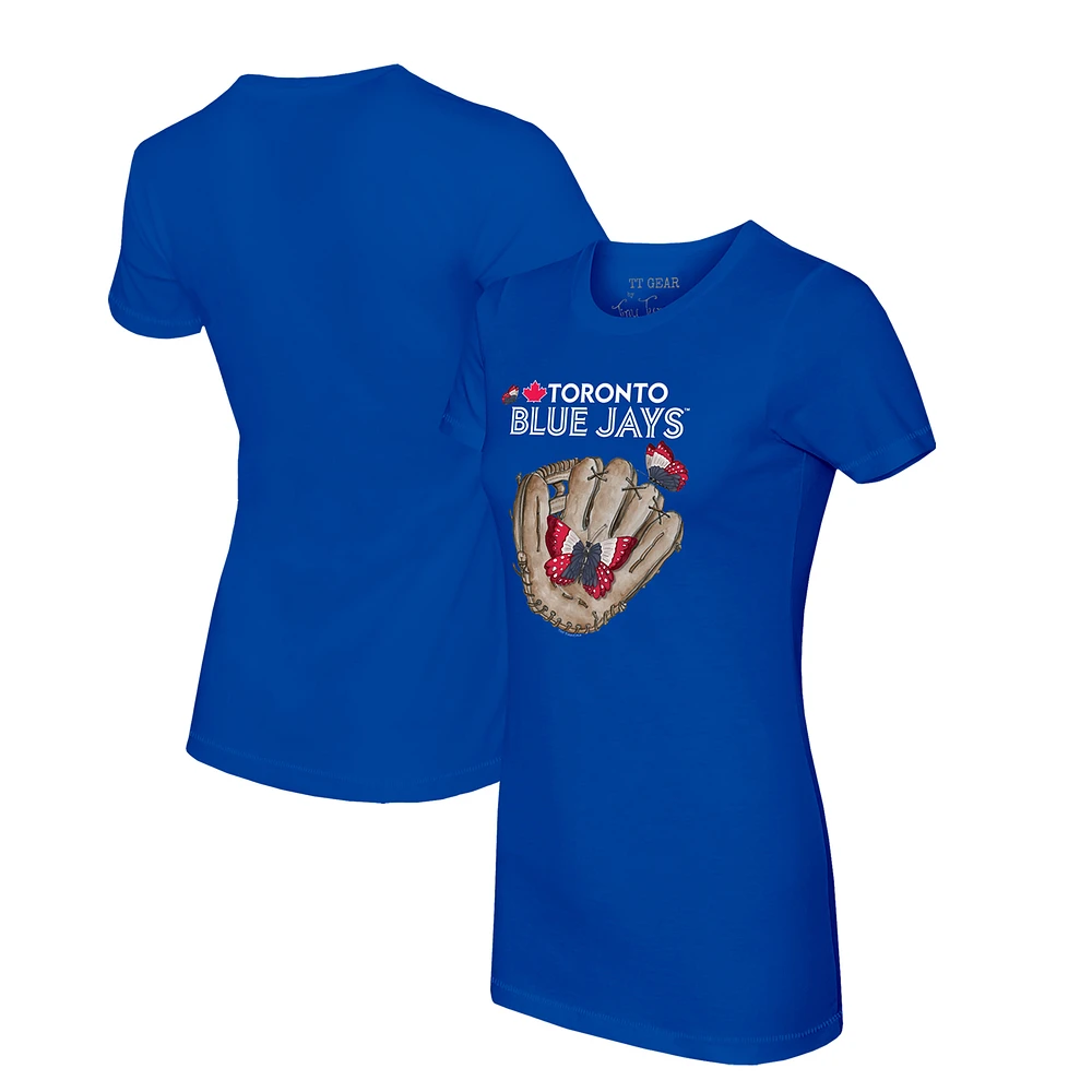 Women's Tiny Turnip Royal Toronto Blue Jays Butterfly Glove T-Shirt