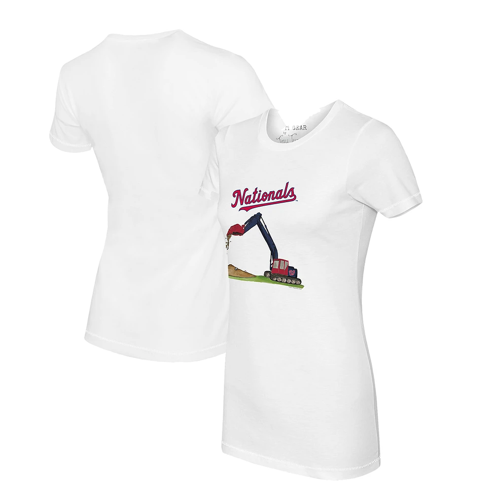 Women's Tiny Turnip White Washington Nationals Excavator T-Shirt