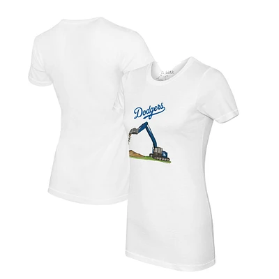 Women's Tiny Turnip White Los Angeles Dodgers Excavator T-Shirt