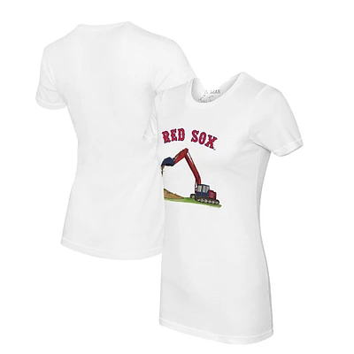 Women's Tiny Turnip White Boston Red Sox Excavator T-Shirt